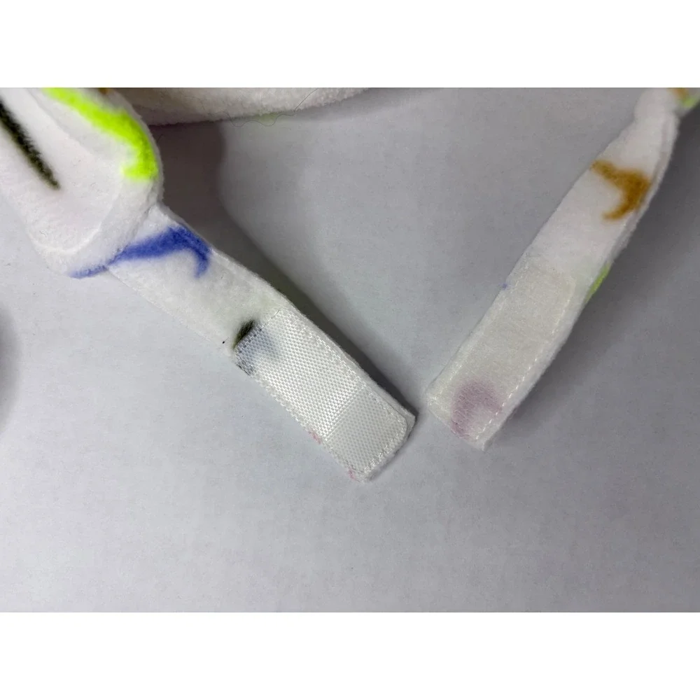 Nike Infant Fleece Hat and Mittens Set White Multi-Color Swoosh Print - Picture 15 of 16